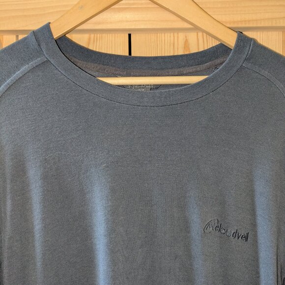 Cloudveil Pullover Long Sleeve Shirt Mens Med Gray Crewneck Tencel Wool Blend - Picture 2 of 8